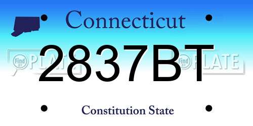 2837BT Connecticut License Plate