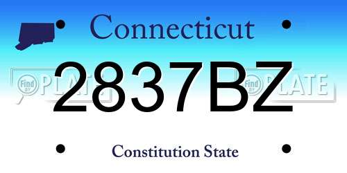 2837BZ Connecticut License Plate