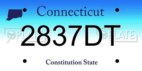 2837DT Connecticut License Plate