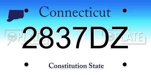 2837DZ Connecticut License Plate