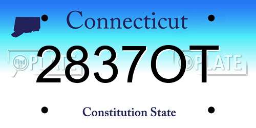 2837OT Connecticut License Plate