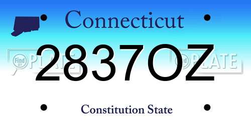 2837OZ Connecticut License Plate