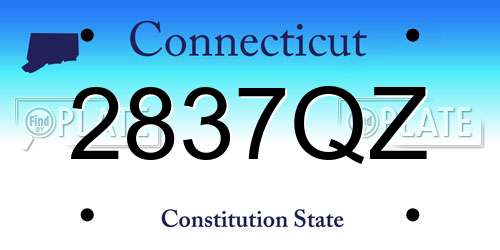2837QZ Connecticut License Plate