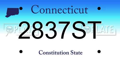 2837ST Connecticut License Plate