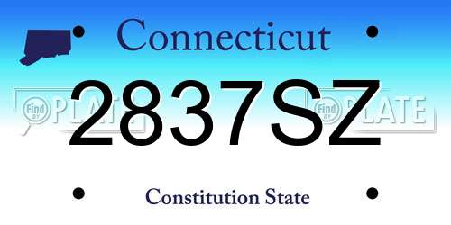 2837SZ Connecticut License Plate