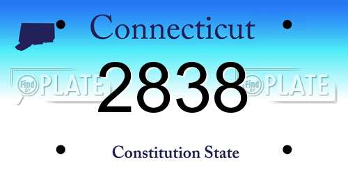 2838 Connecticut License Plate