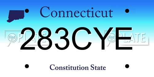 283CYE Connecticut License Plate