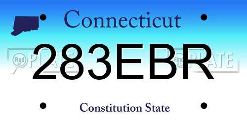 283EBR Connecticut License Plate