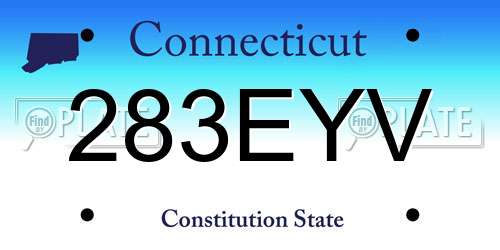 283EYV Connecticut License Plate