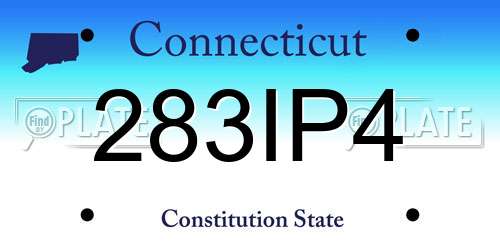 283IP4 Connecticut License Plate