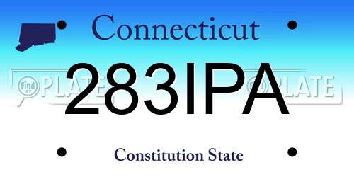 283IPA Connecticut License Plate