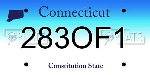 283OF1 Connecticut License Plate