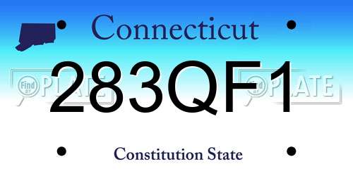 283QF1 Connecticut License Plate