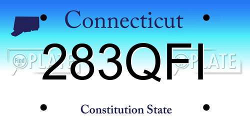 283QFI Connecticut License Plate