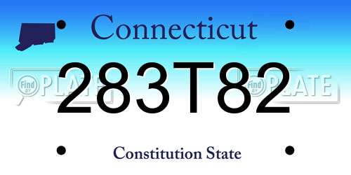 283T82 Connecticut License Plate