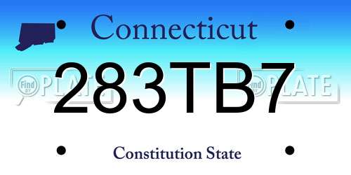 283TB7 Connecticut License Plate