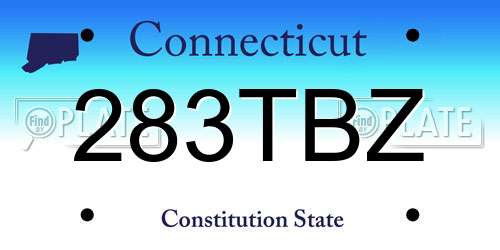 283TBZ Connecticut License Plate