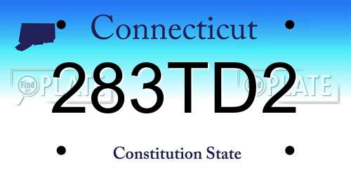 283TD2 Connecticut License Plate