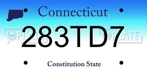 283TD7 Connecticut License Plate