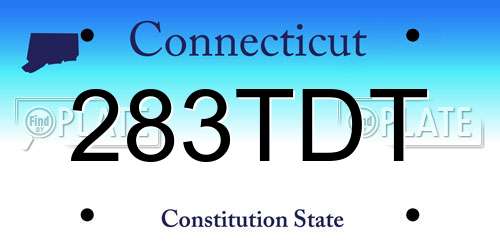 283TDT Connecticut License Plate