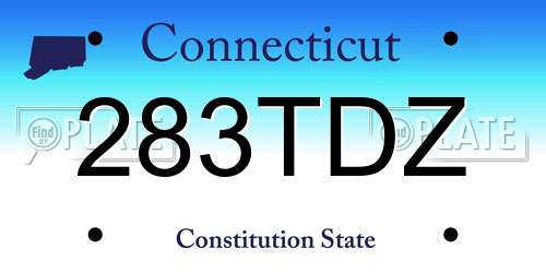 283TDZ Connecticut License Plate