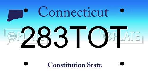 283TOT Connecticut License Plate