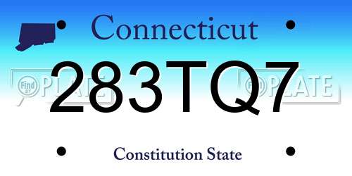 283TQ7 Connecticut License Plate