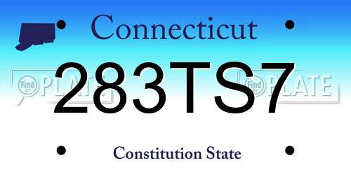 283TS7 Connecticut License Plate