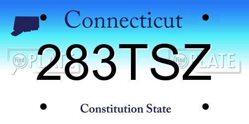 283TSZ Connecticut License Plate