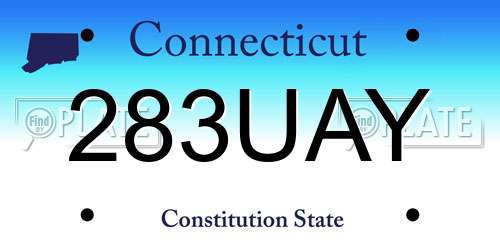 283UAY Connecticut License Plate