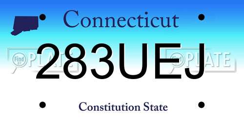 283UEJ Connecticut License Plate