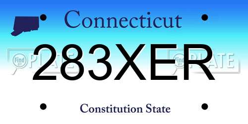 283XER Connecticut License Plate