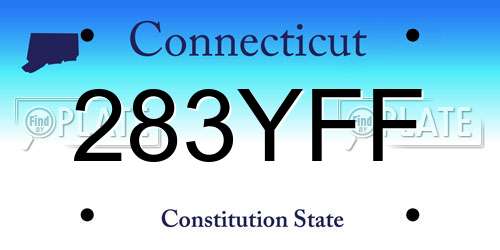283YFF Connecticut License Plate