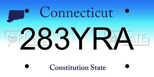 283YRA Connecticut License Plate