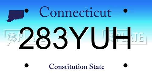 283YUH Connecticut License Plate