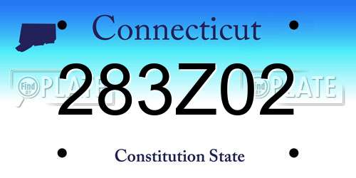283Z02 Connecticut License Plate