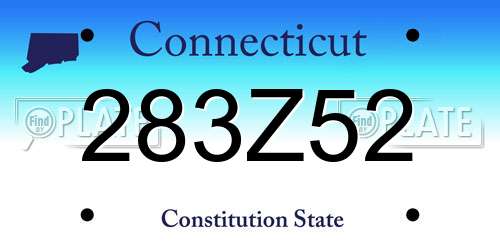 283Z52 Connecticut License Plate