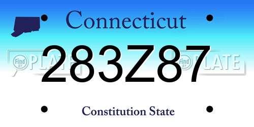 283Z87 Connecticut License Plate