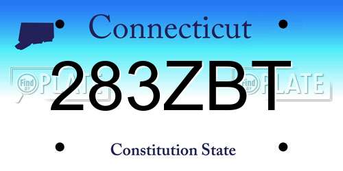 283ZBT Connecticut License Plate