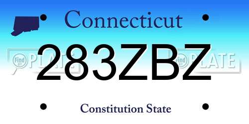 283ZBZ Connecticut License Plate