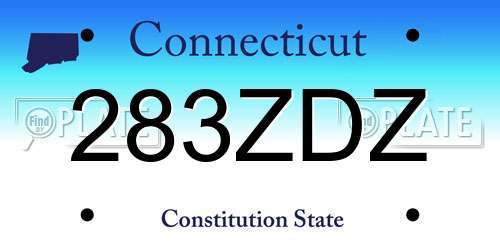 283ZDZ Connecticut License Plate