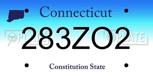 283ZO2 Connecticut License Plate
