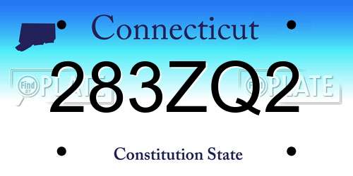 283ZQ2 Connecticut License Plate