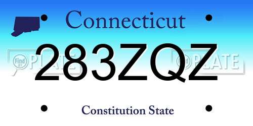 283ZQZ Connecticut License Plate