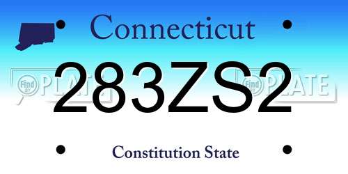 283ZS2 Connecticut License Plate