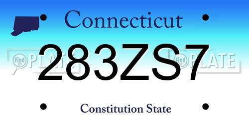 283ZS7 Connecticut License Plate