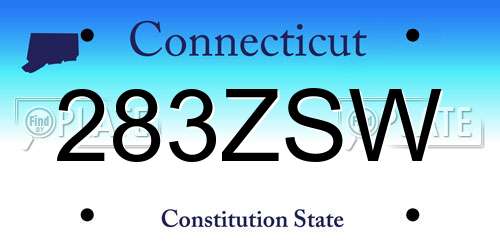 283ZSW Connecticut License Plate