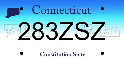 283ZSZ Connecticut License Plate