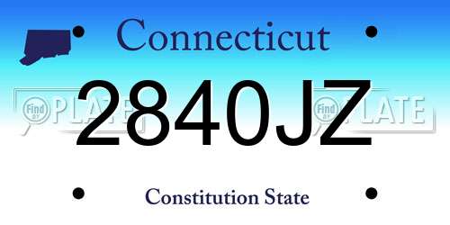 2840JZ Connecticut License Plate