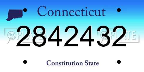 2842432 Connecticut License Plate